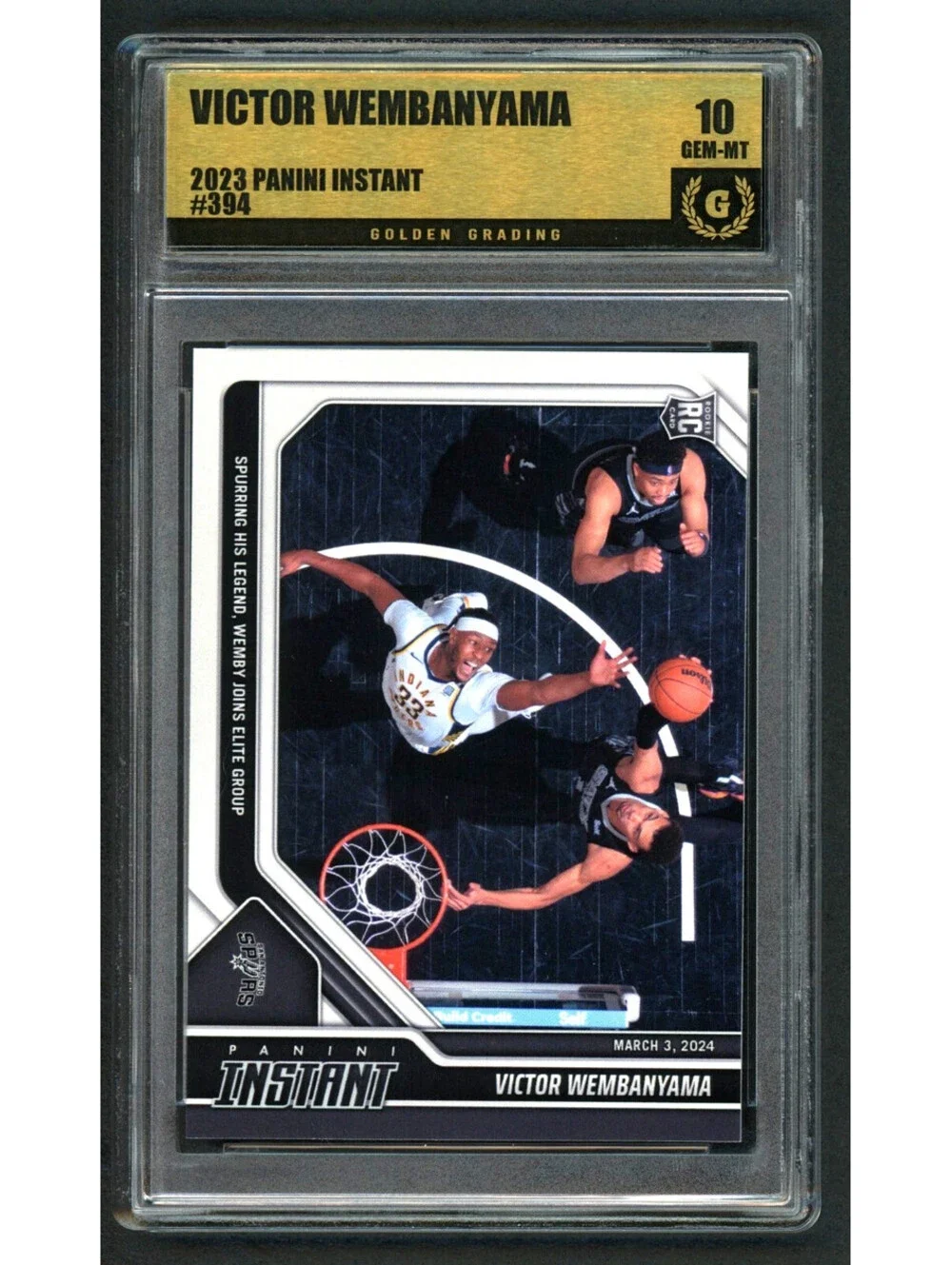 2023-24 Panini Instant #394 Victor Wembanyama Rookie Card (RC) Gem Mint 10